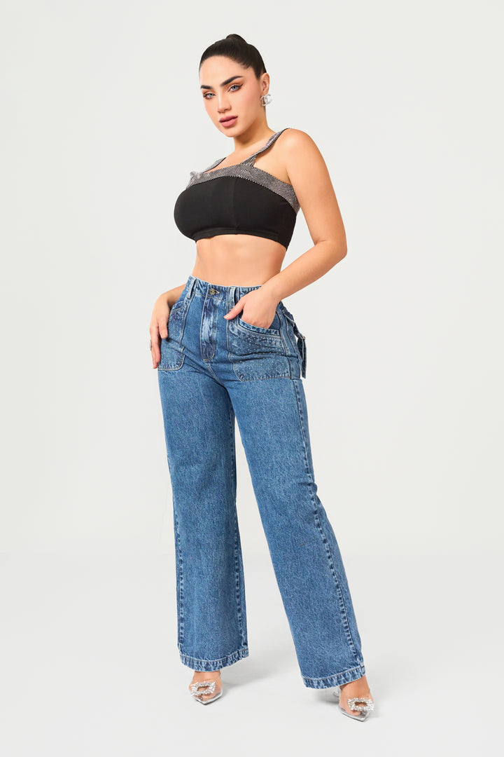 BLUE WIDE LEG 7026