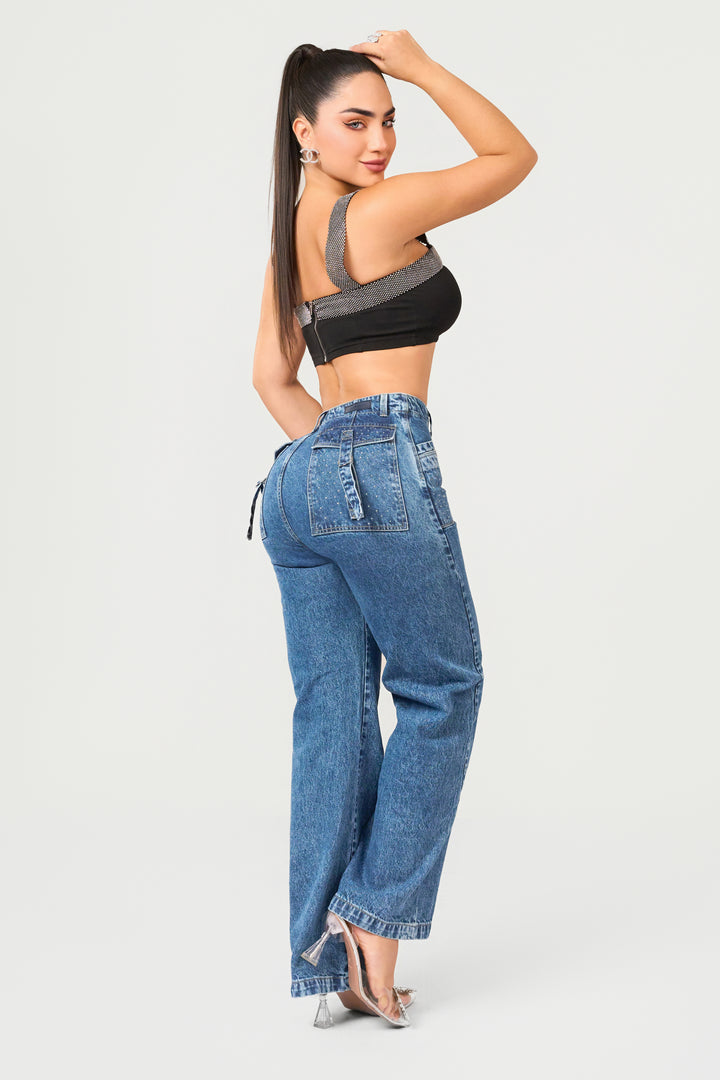 BLUE WIDE LEG 7026