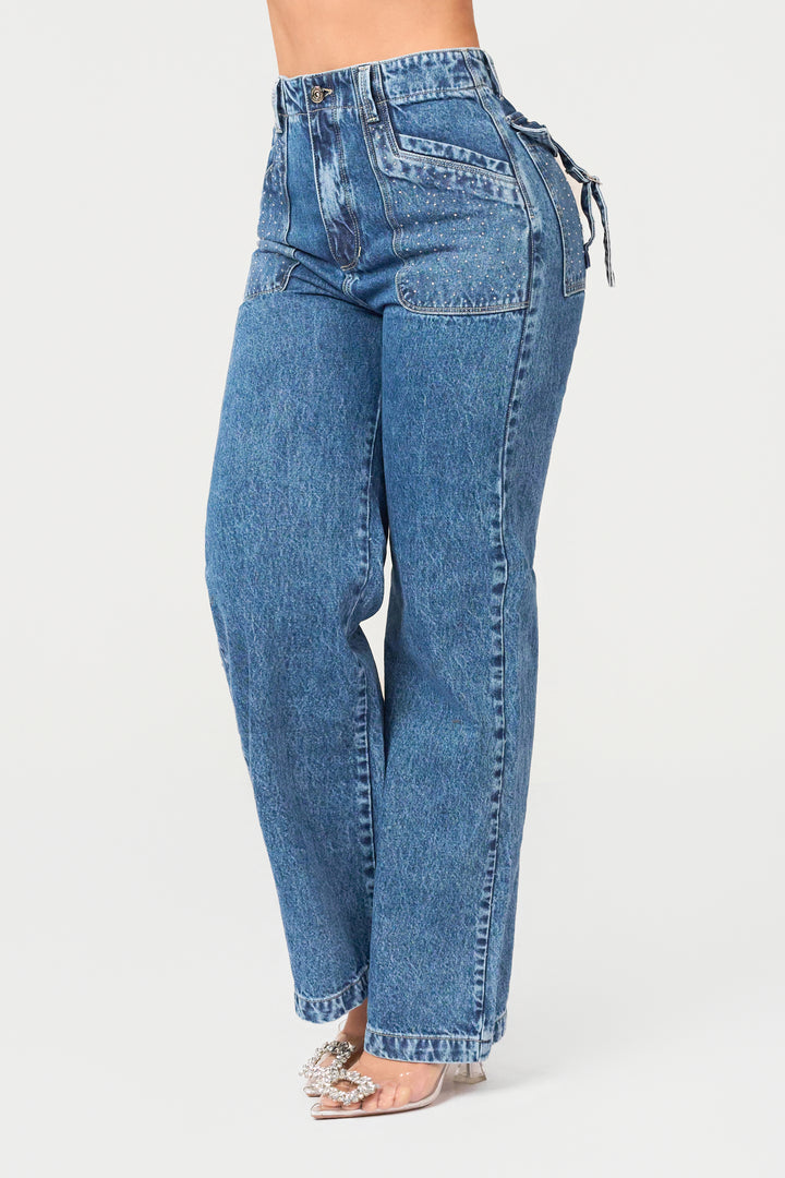 BLUE WIDE LEG 7026