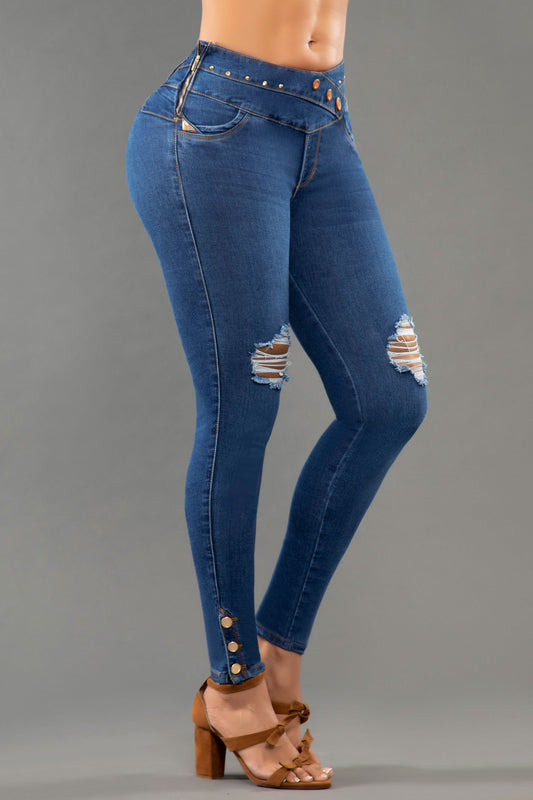 JEANS LEVANTA COLA NEGRO 6706  Colombiana de jeans – Colombiana de Jeans