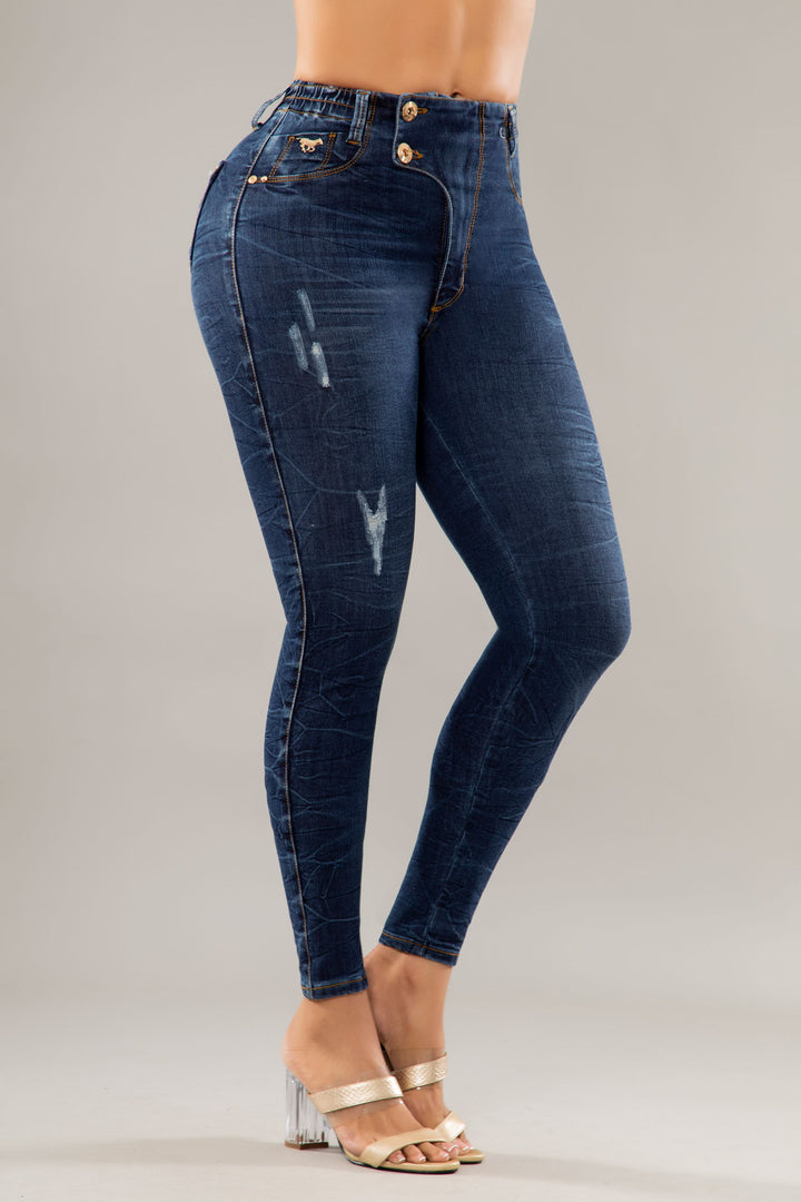 JEANS COLOMBIANOS PUSH UP AZUL 6670