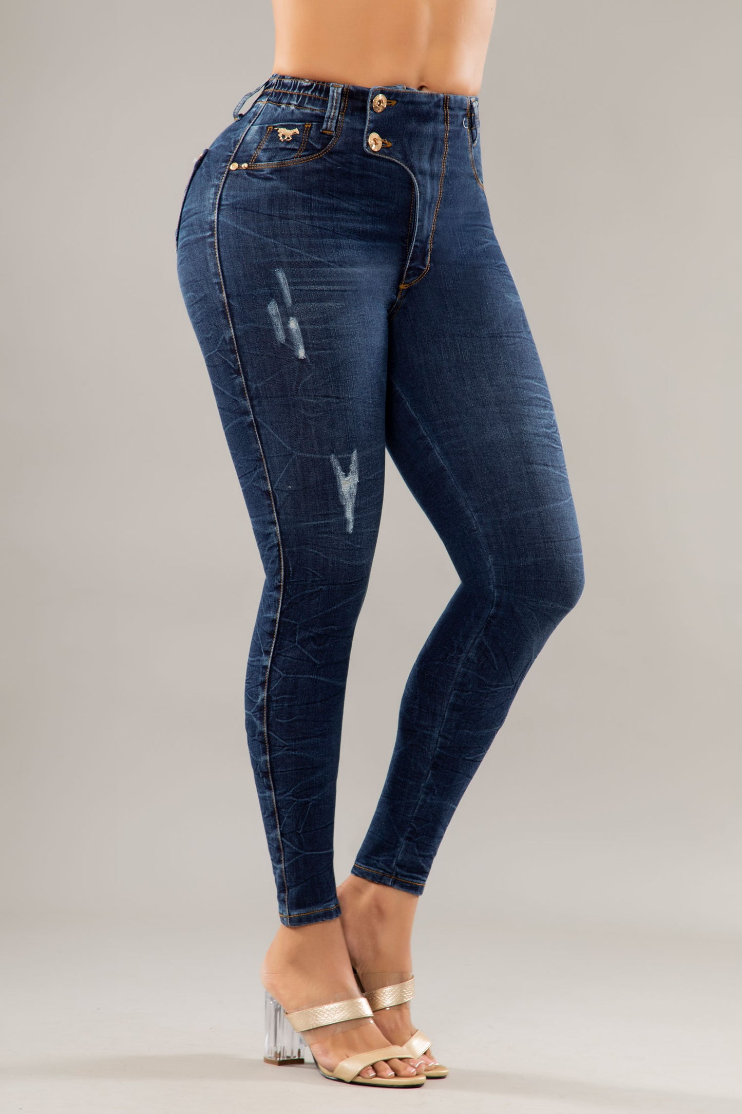 JEANS LEVANTA COLA AZUL 6651  Colombiana de jeans – Colombiana de