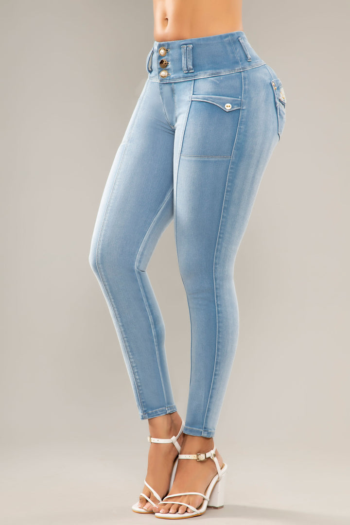 JEANS COLOMBIANOS PUSH UP AZUL 6713