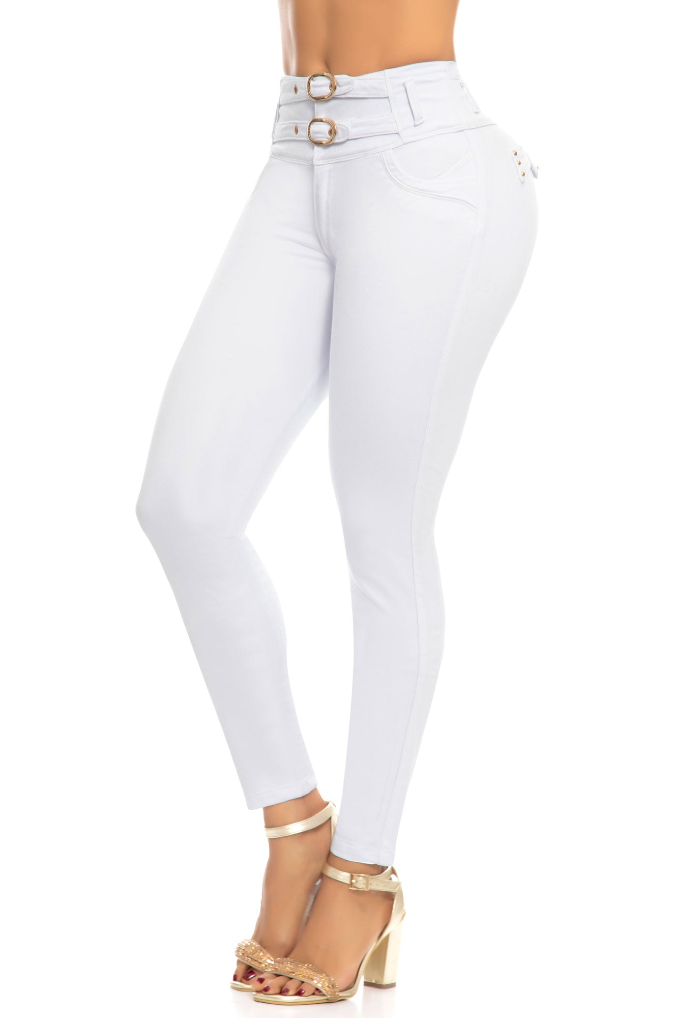 Jeans Levanta Cola Blanco Carlos Prada 6904