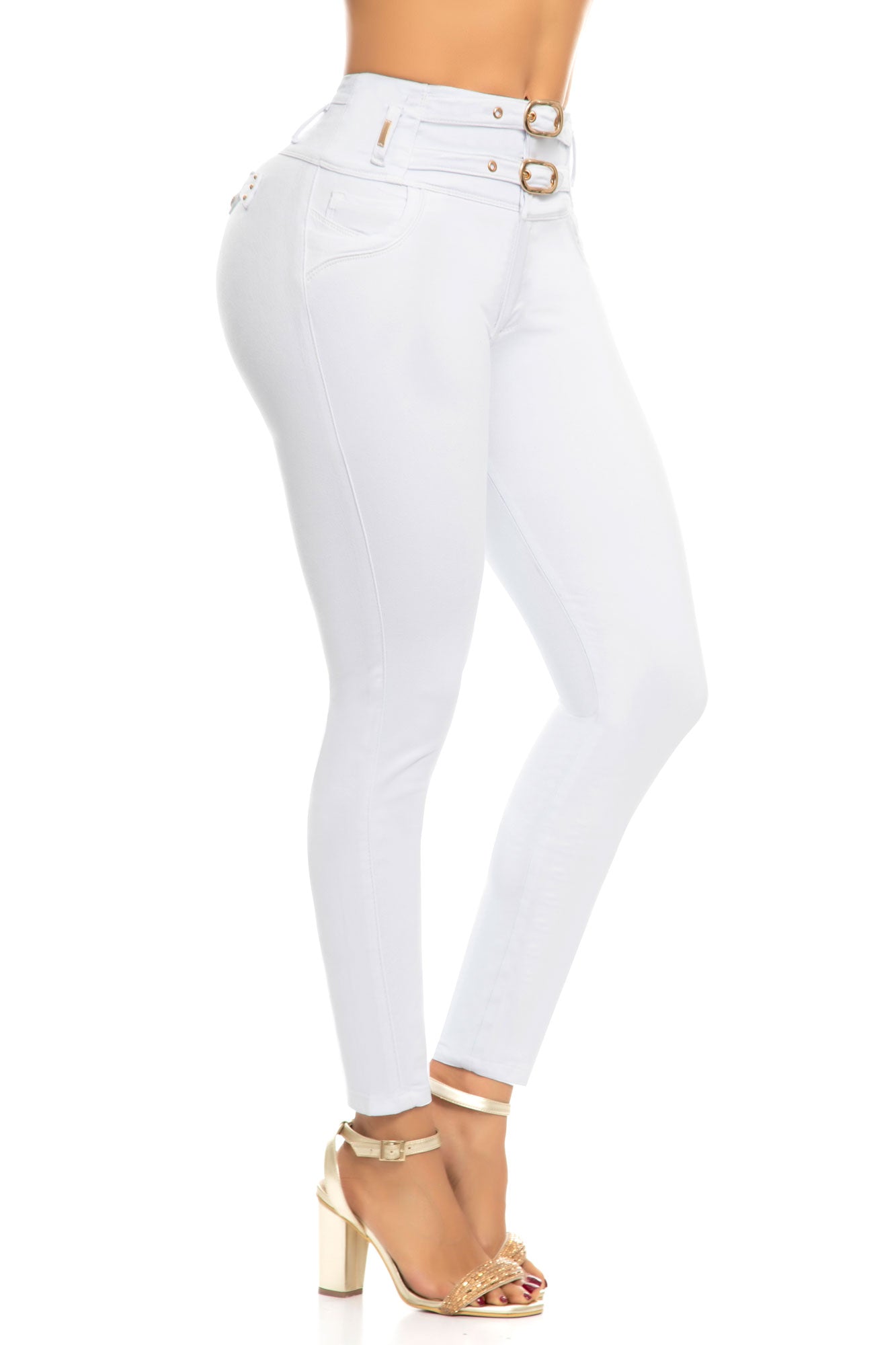 Jeans Levanta Cola Blanco Carlos Prada 6904