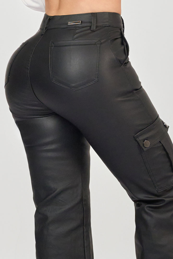 BLACK MID-RISE PANTS 6887