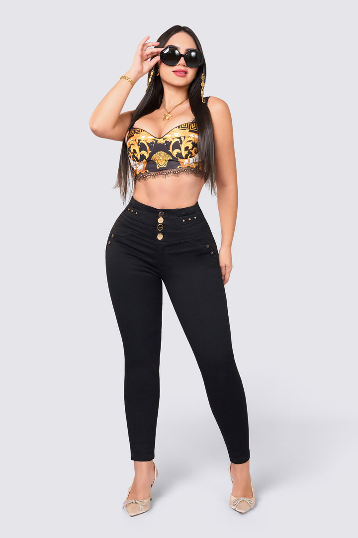 BLACK SKINNY JEANS 7049
