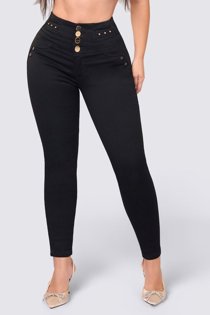 BLACK SKINNY JEANS 7049