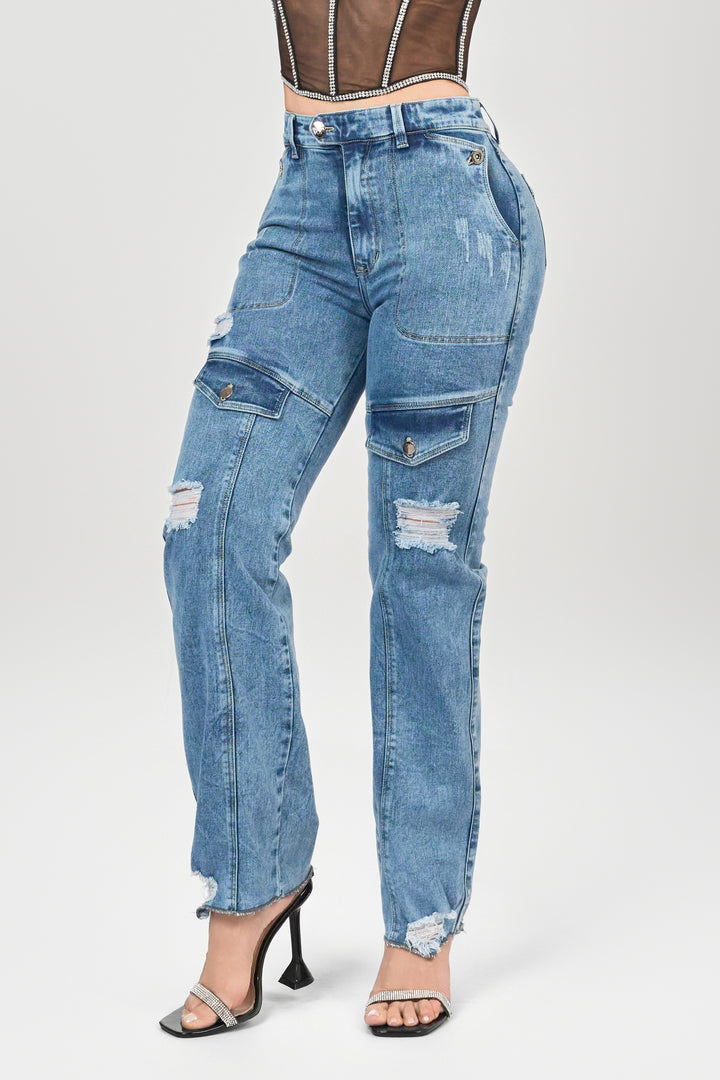 BLUE STRAIGHT JEANS 6880