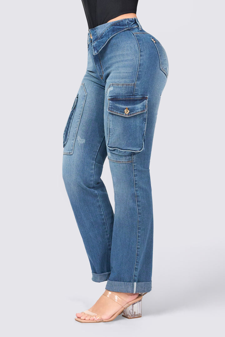 BLUE CARGO JEANS 7091
