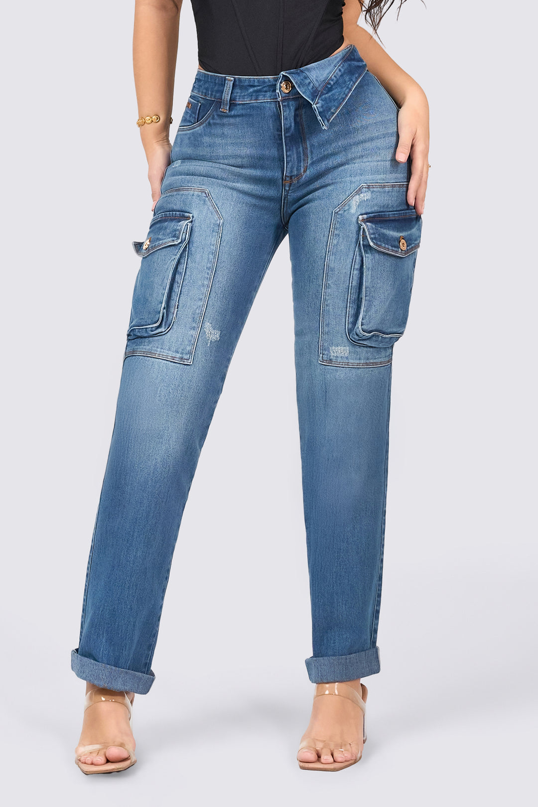 BLUE CARGO JEANS 7091
