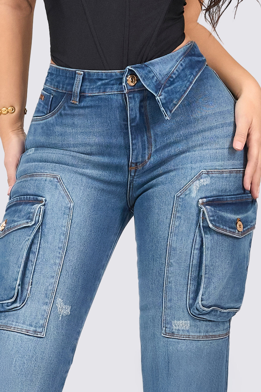 BLUE CARGO JEANS 7091