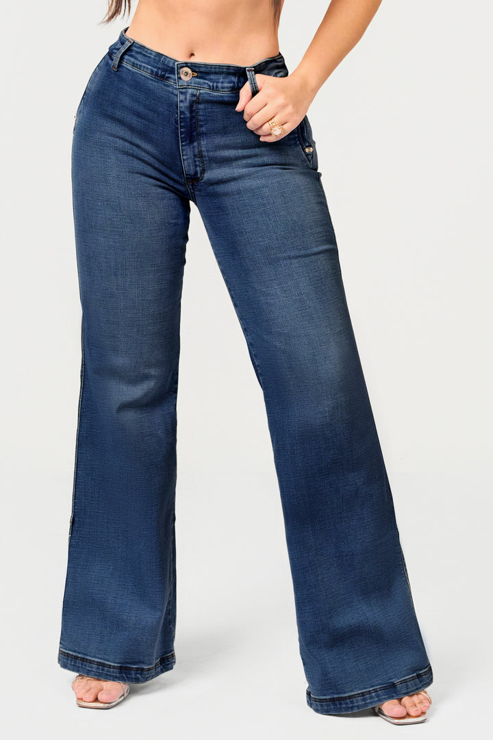 NAVY BLUE FLARE JEANS 7020
