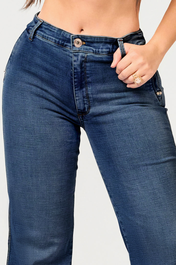 NAVY BLUE FLARE JEANS 7020