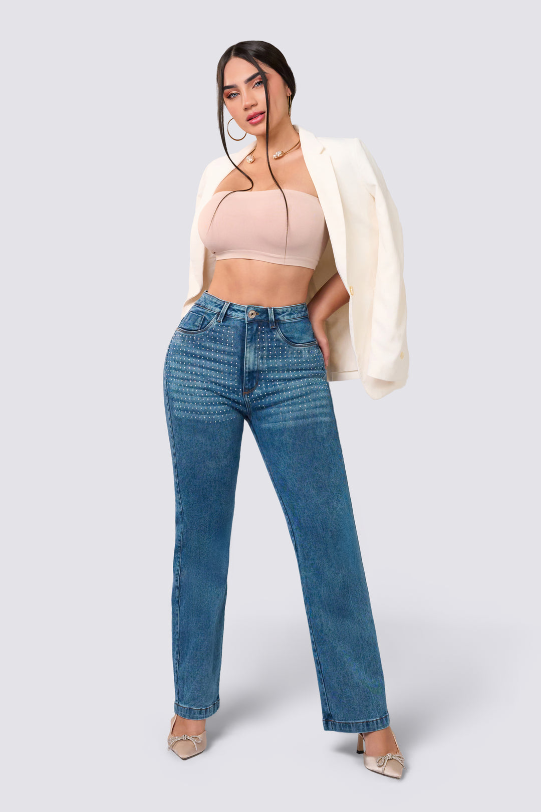 BLUE JEANS WITH SPARKLES 7081
