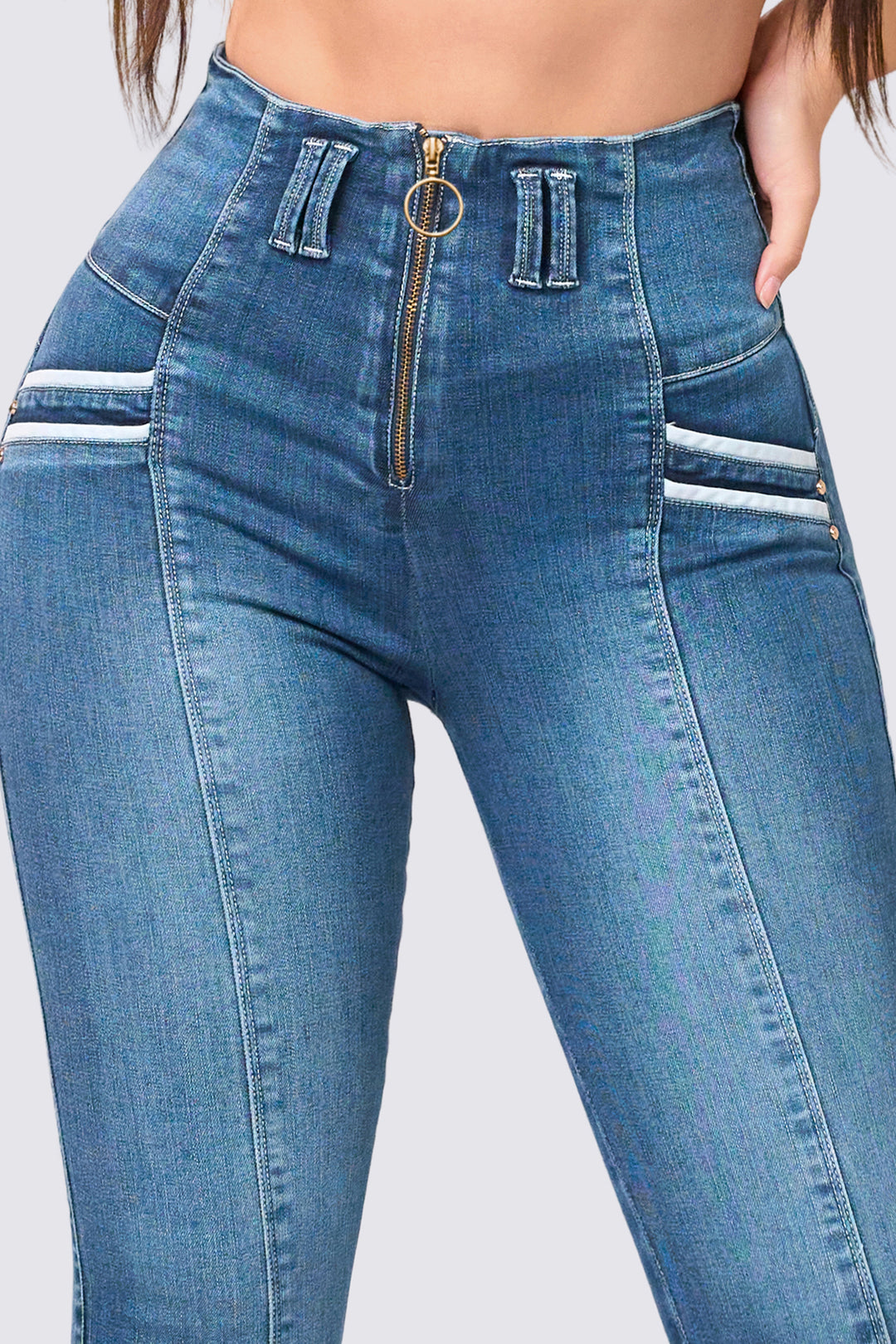 BLUE HIGH-WAISTED JEANS 7035