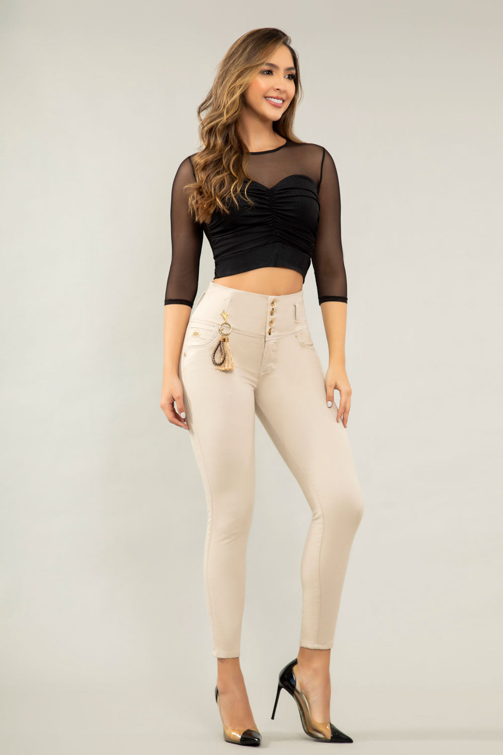 JEANS COLOMBIANOS PUSH UP CAQUI 6266