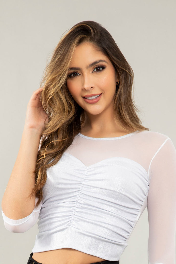 BLUSA MALLA PLATEADA 12312-M8PLP