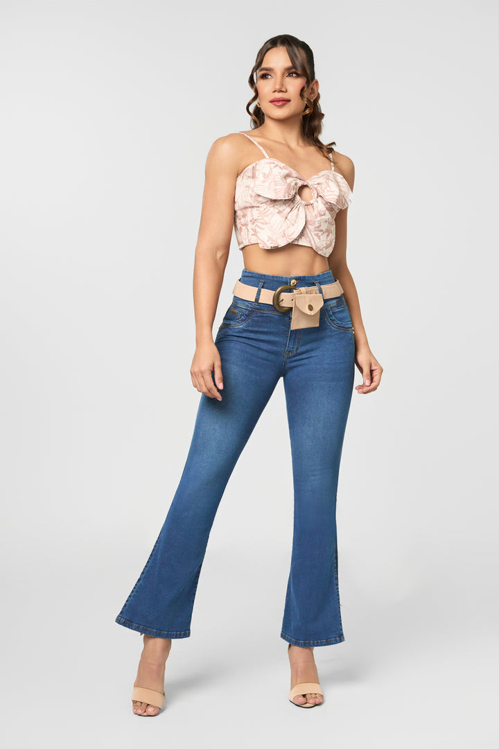 PANTALÓN BOTA CAMPANA AZUL 6863