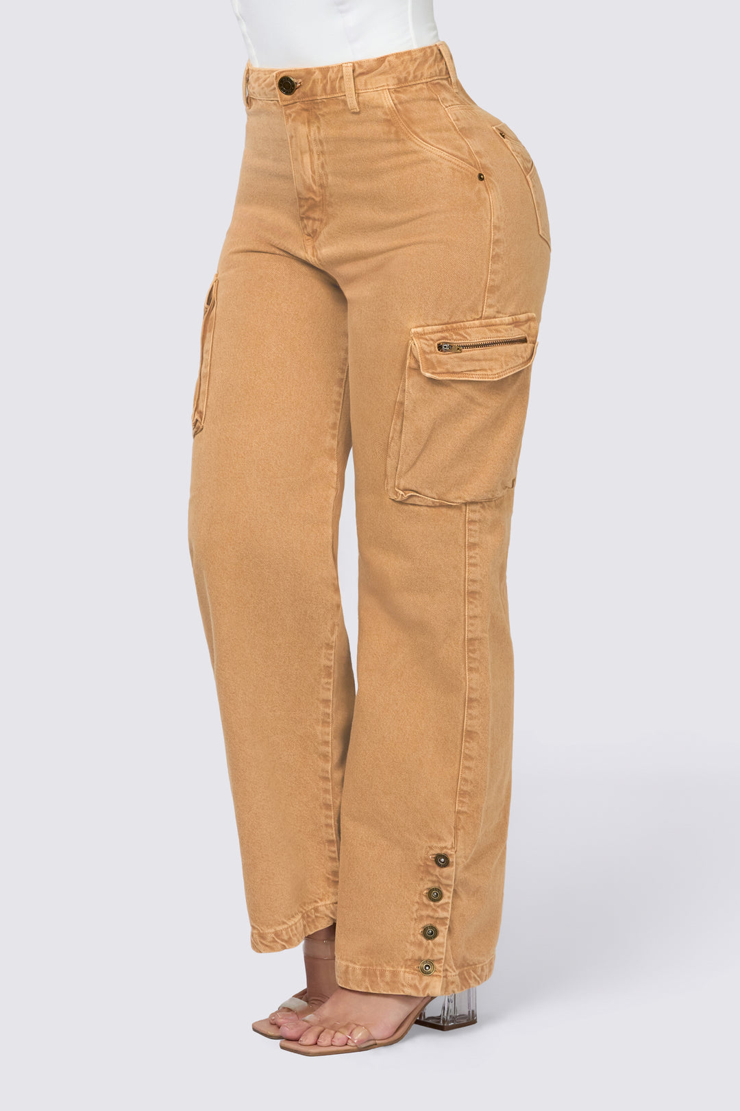 CARAMEL CARGO JEANS 7051