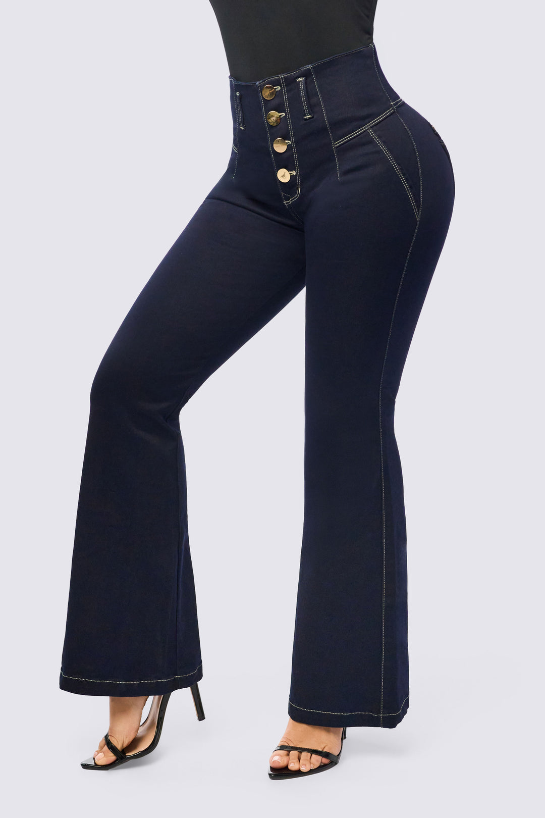 DARK BLUE FLARED PANTS  6850
