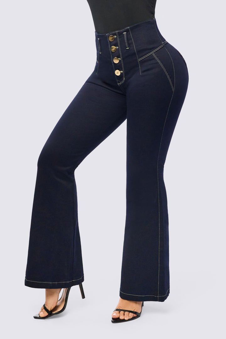 DARK BLUE FLARED PANTS  6850