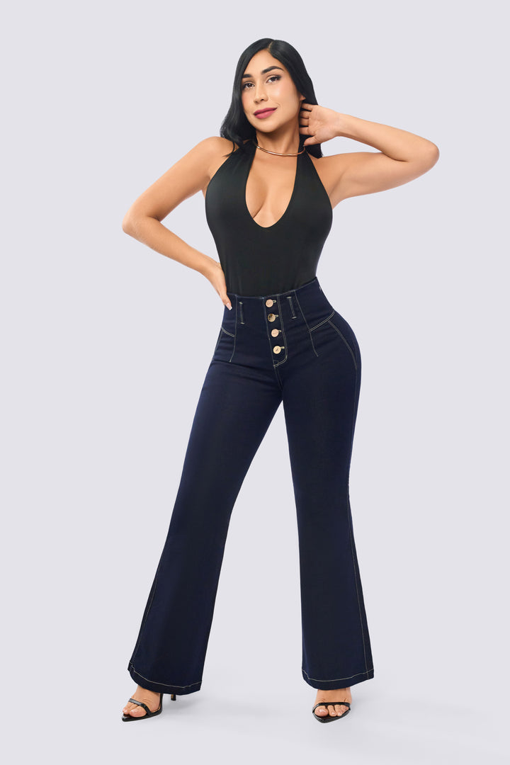 DARK BLUE FLARED PANTS  6850