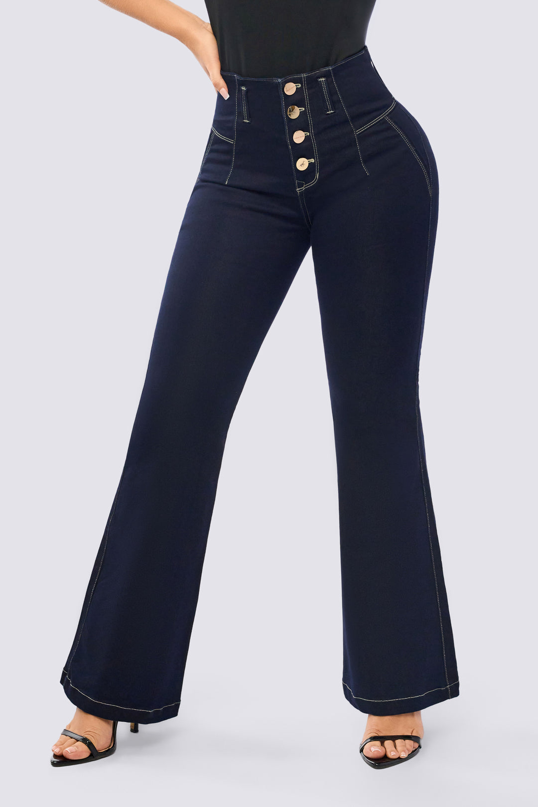 DARK BLUE FLARED PANTS  6850