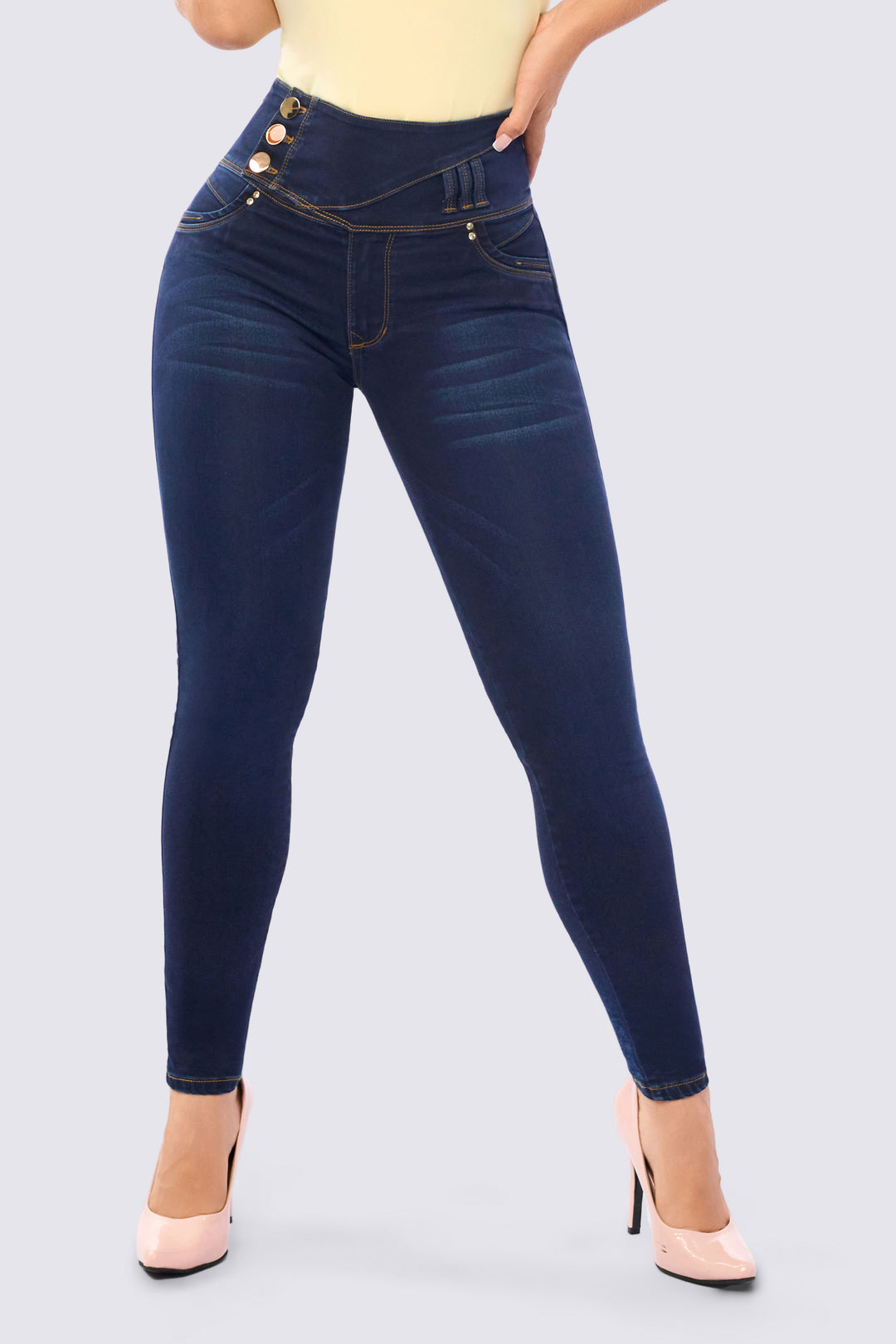 DARK BLUE PUSH-UP SKINNY JEANS 7117