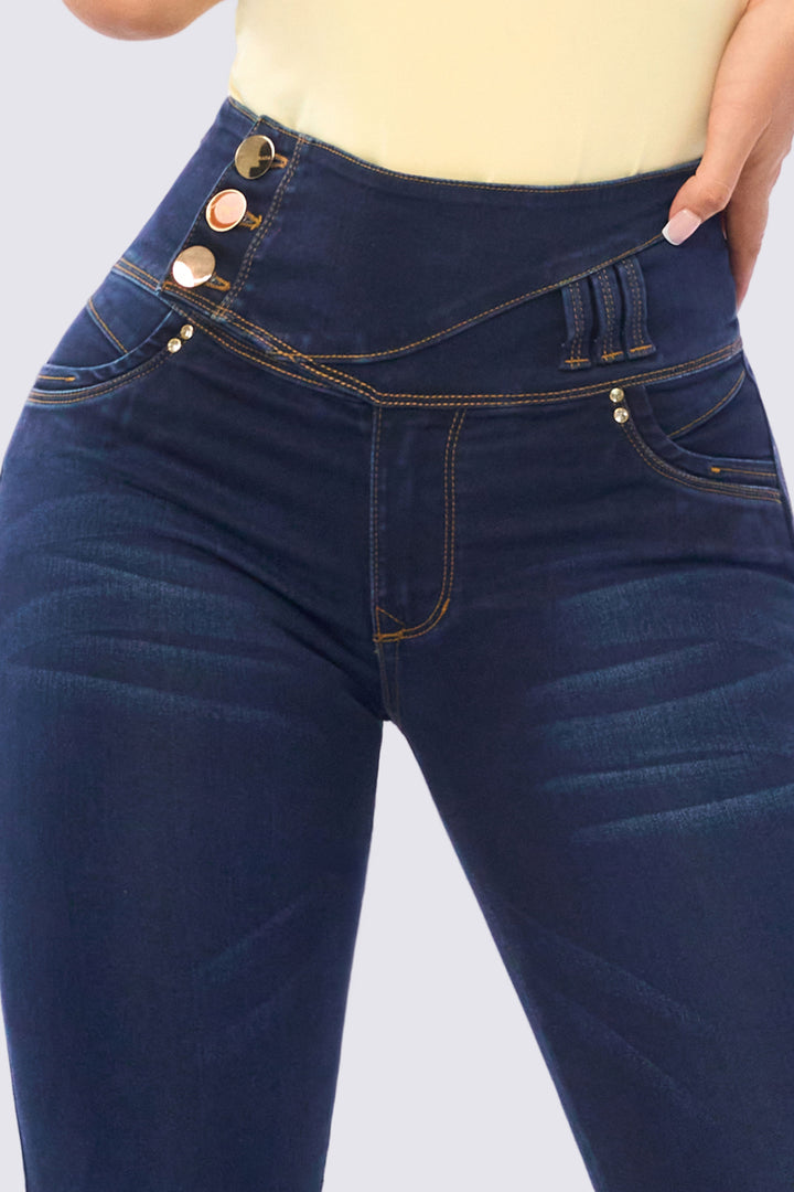 DARK BLUE PUSH-UP SKINNY JEANS 7117