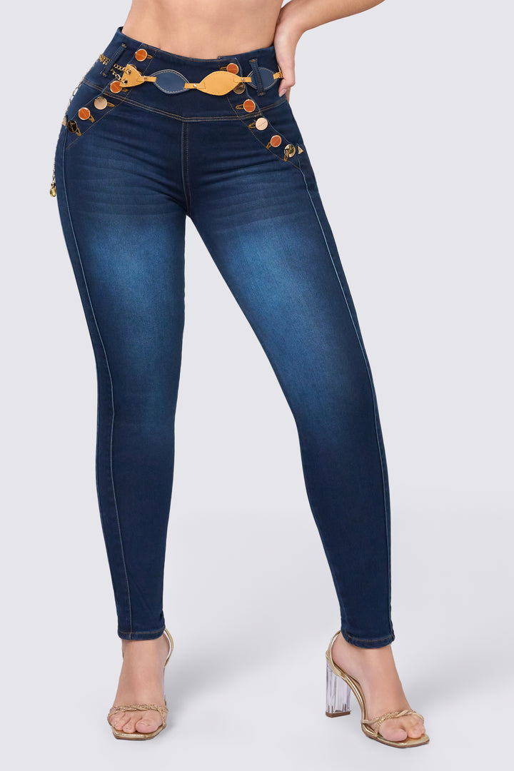 NAVY BLUE SKINNY JEANS 6952
