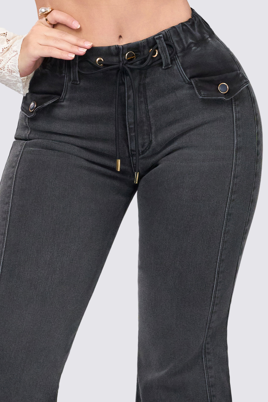 DARK GRAY FLARE JEANS 7032