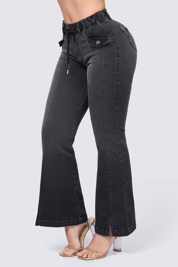 DARK GRAY FLARE JEANS 7032