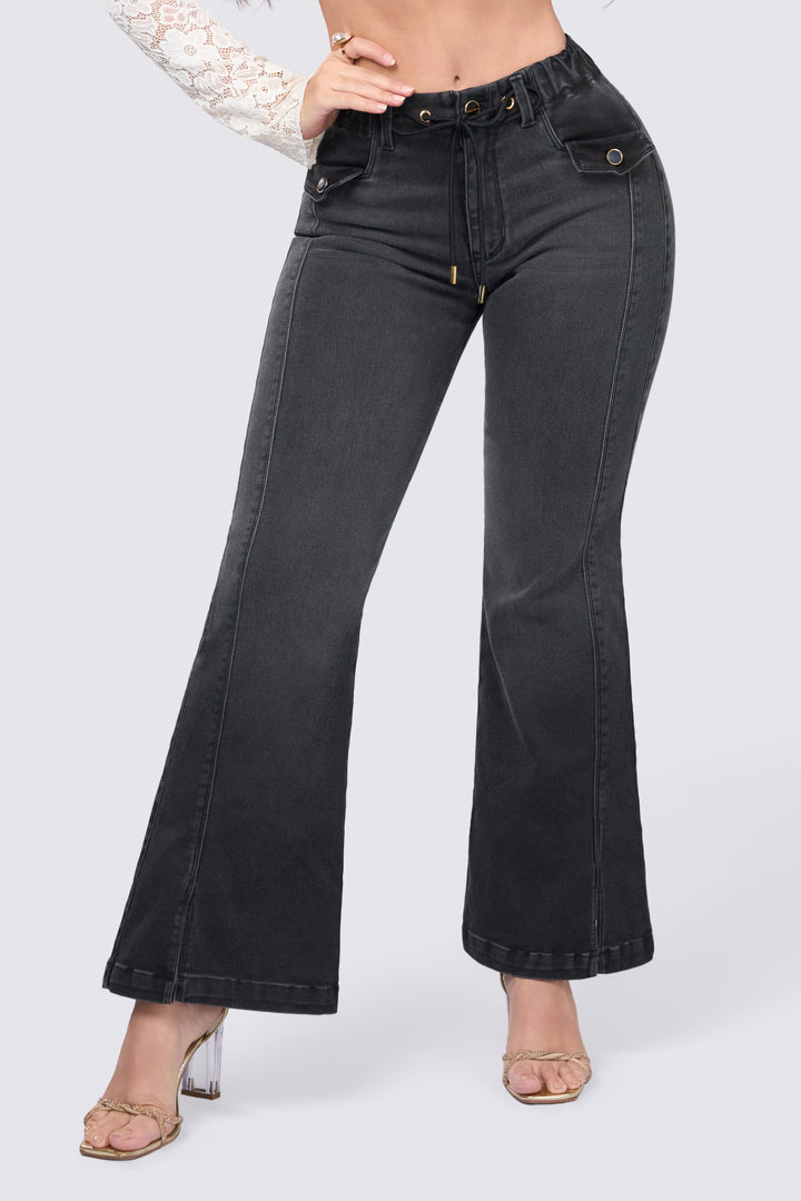 DARK GRAY FLARE JEANS 7032