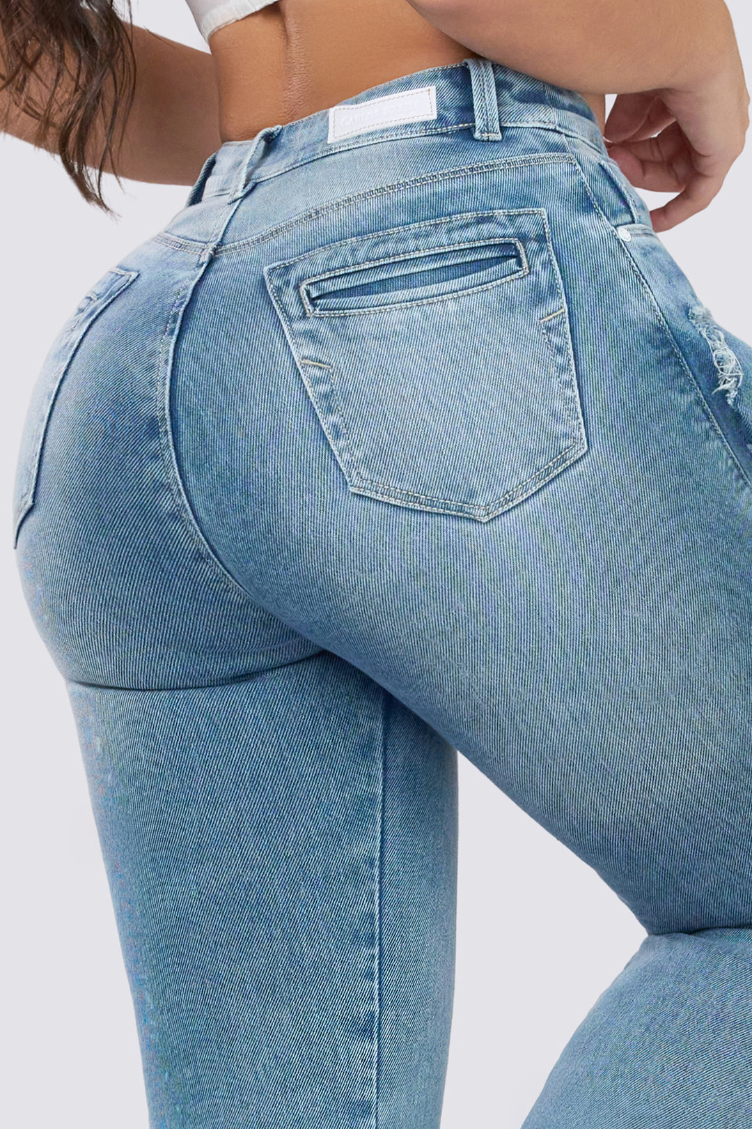 FRAYED PANEL PANTS 7066-N