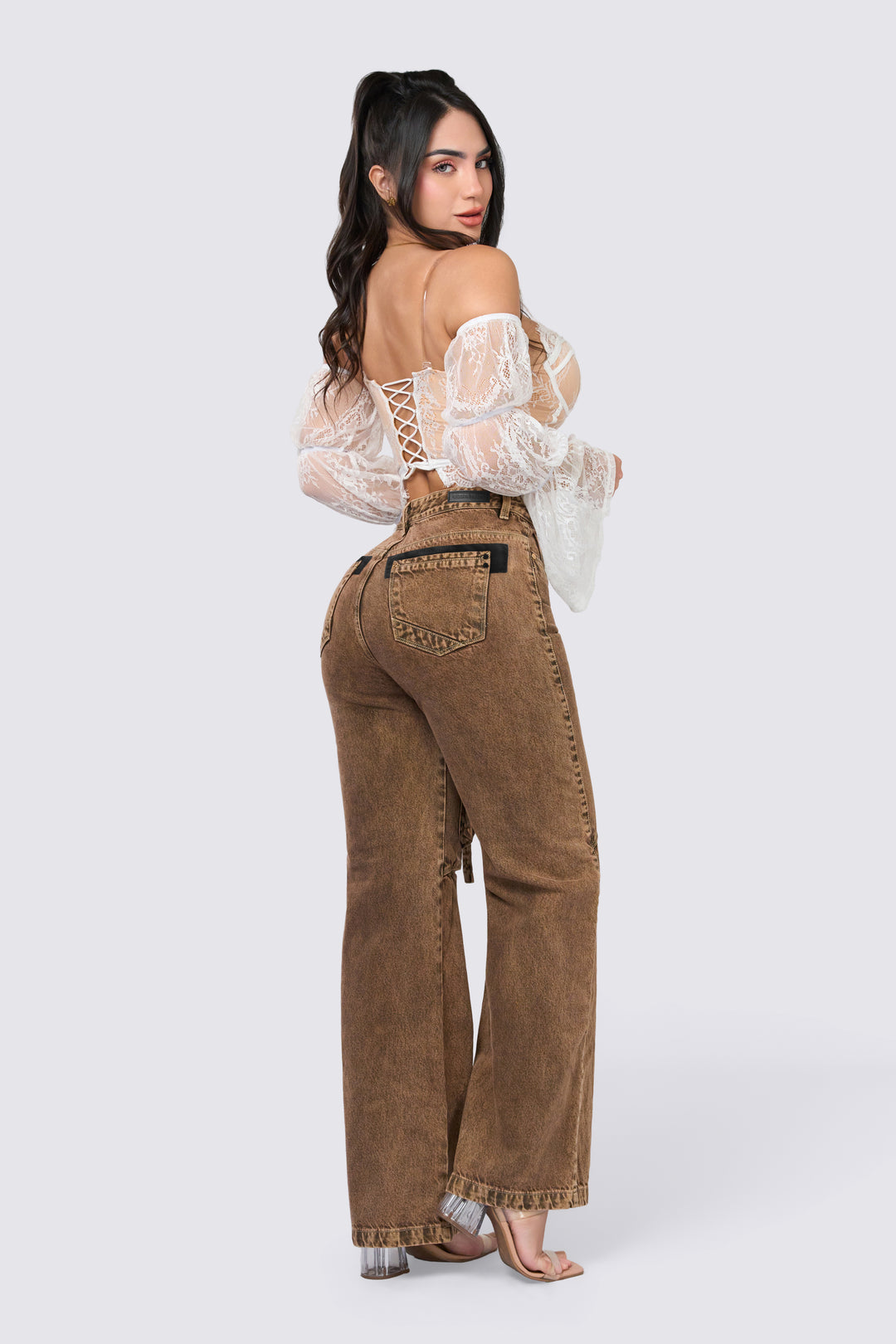 HIGH-WAISTED WIDE LEG JEANS 7110