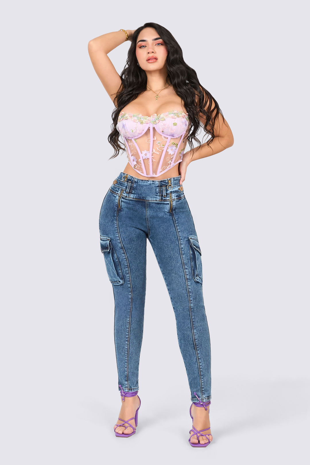 CARGO SKINNY JEANS 7053-N
