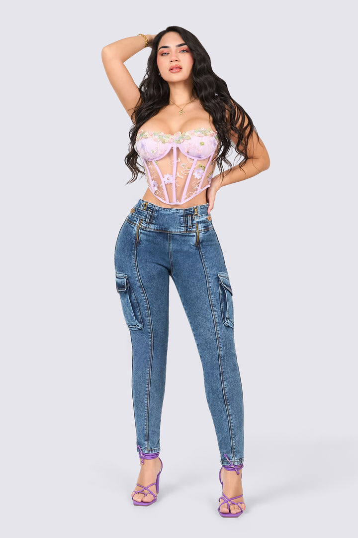 CARGO SKINNY JEANS 7053-N