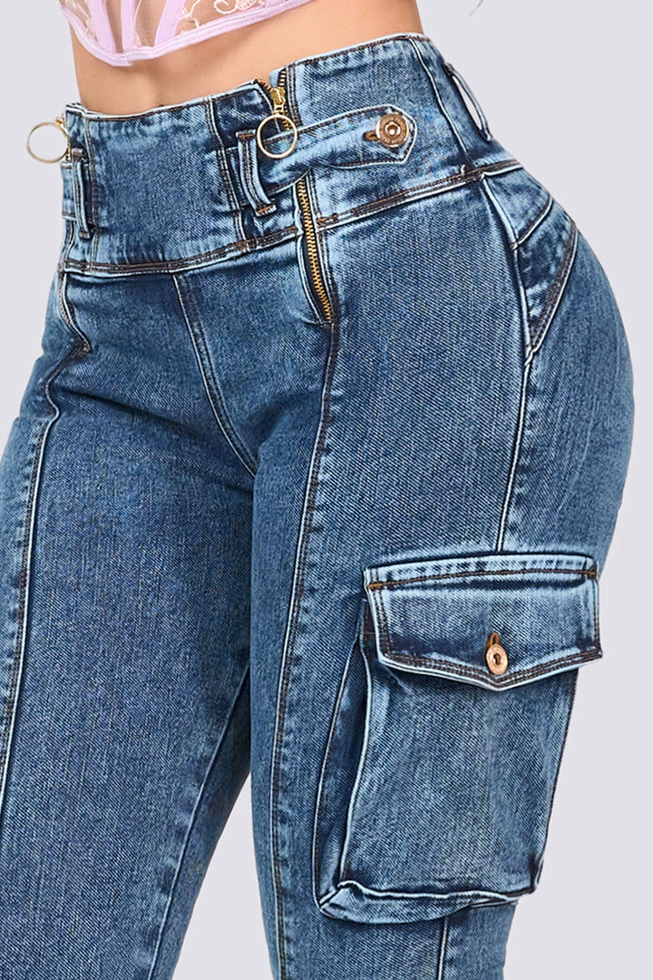 CARGO SKINNY JEANS 7053-N