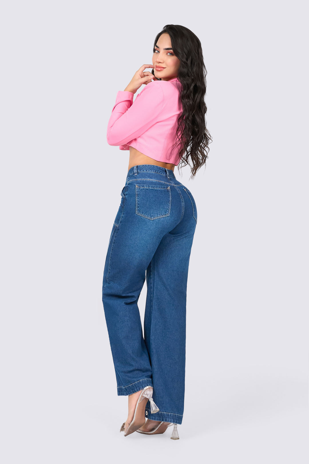 HIGH- WAISTED WIDE LEG JEANS 7071-N