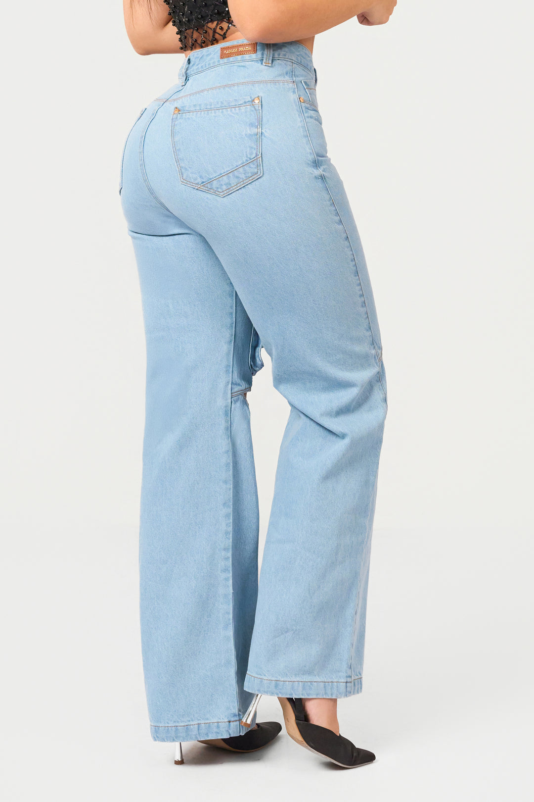 LIGHT BLUE WIDE LEG JEANS 7028