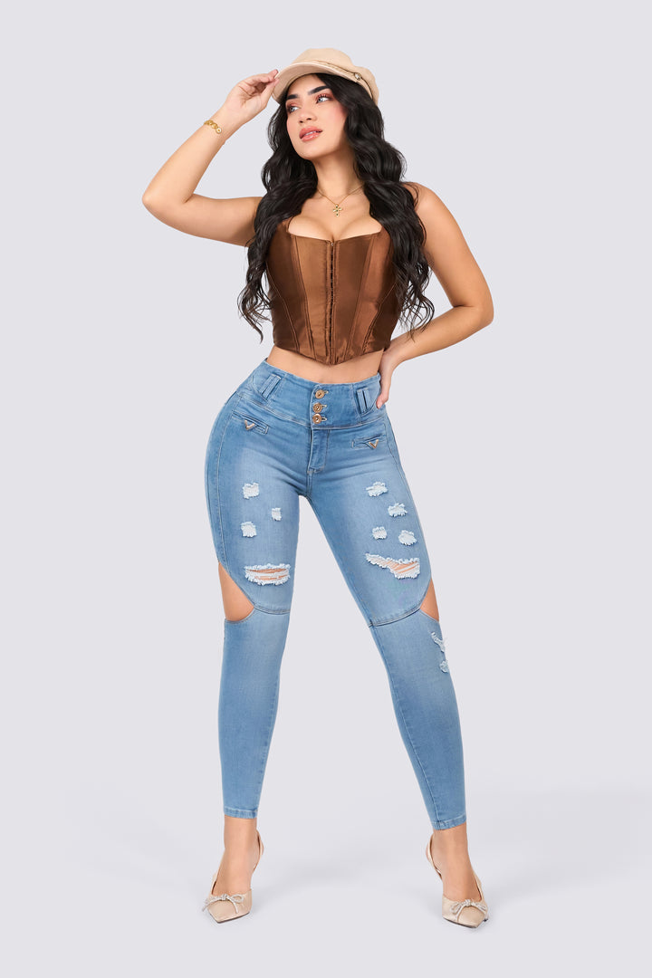 LIGHT BLUE SKINNY JEANS 7108