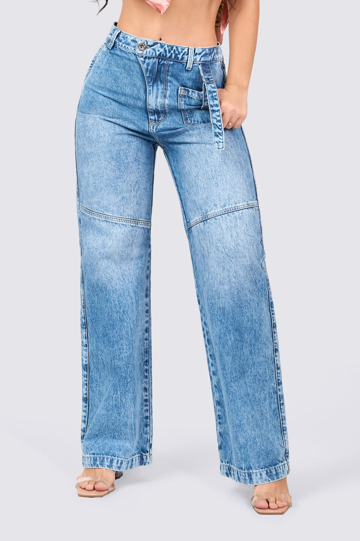 LIGHT BLUE WIDE LEG JEANS 7069-N