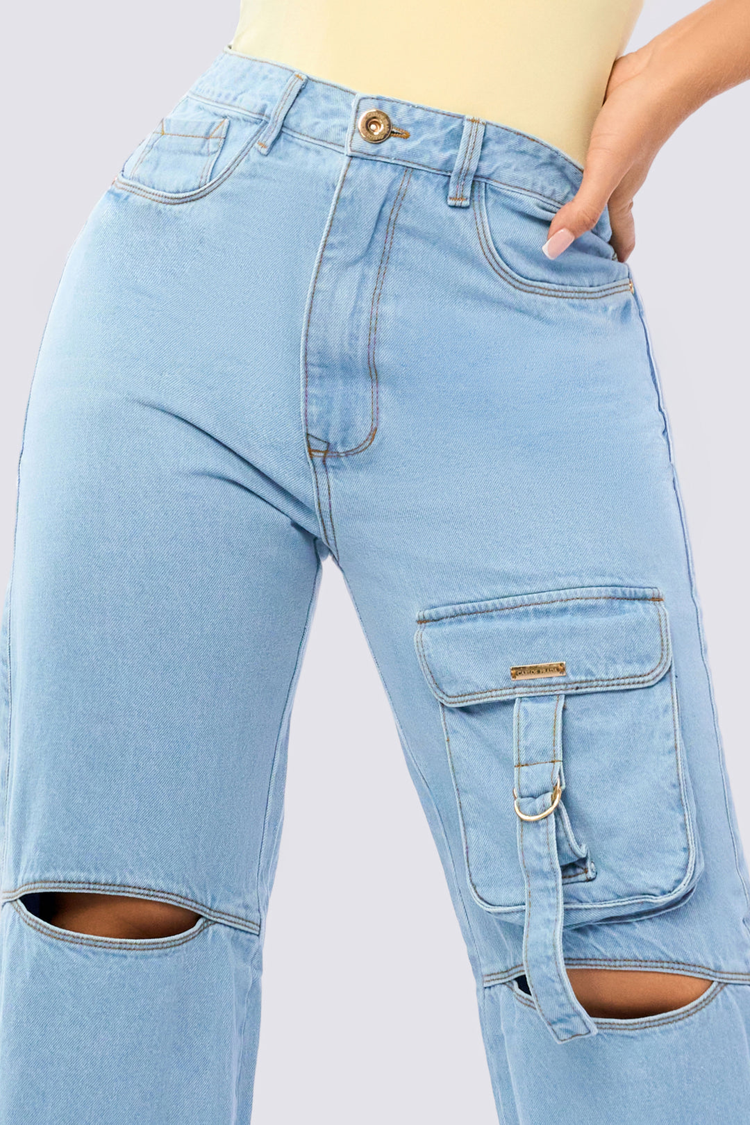 LIGHT BLUE WIDE LEG JEANS 7028