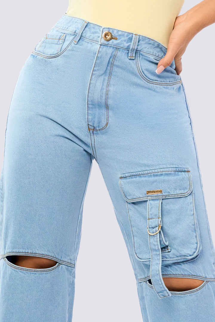 LIGHT BLUE WIDE LEG JEANS 7028
