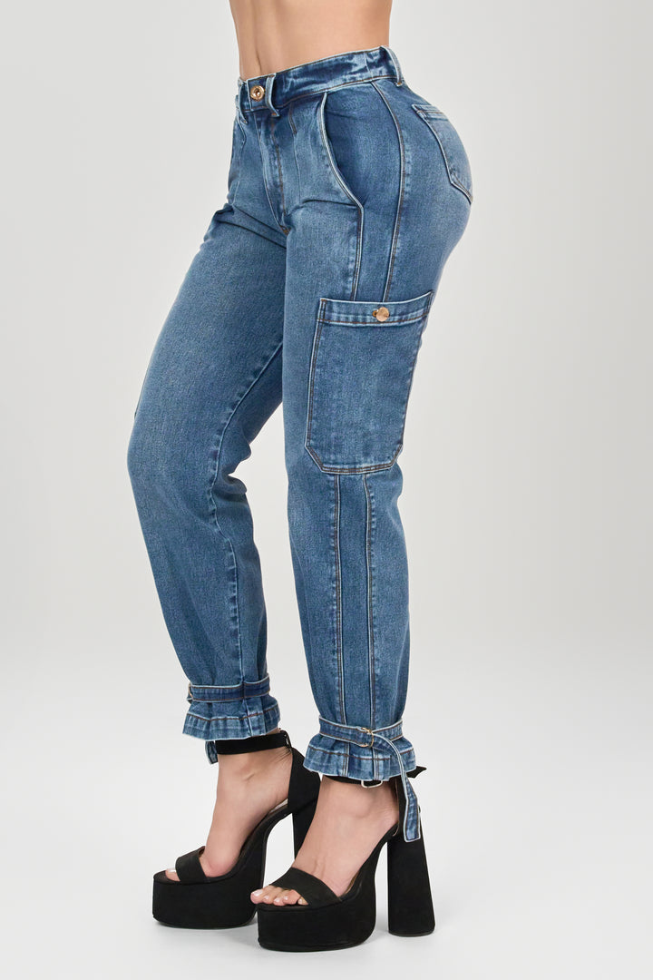 BLUE MID-RISE JEAN 6888