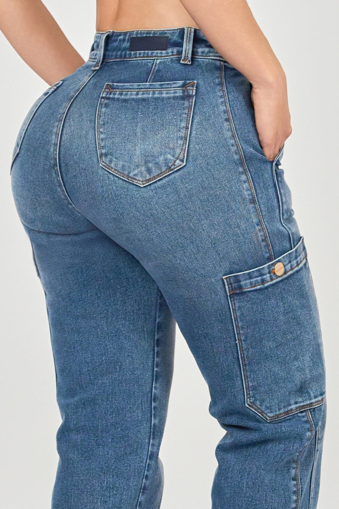 BLUE MID-RISE JEAN 6888