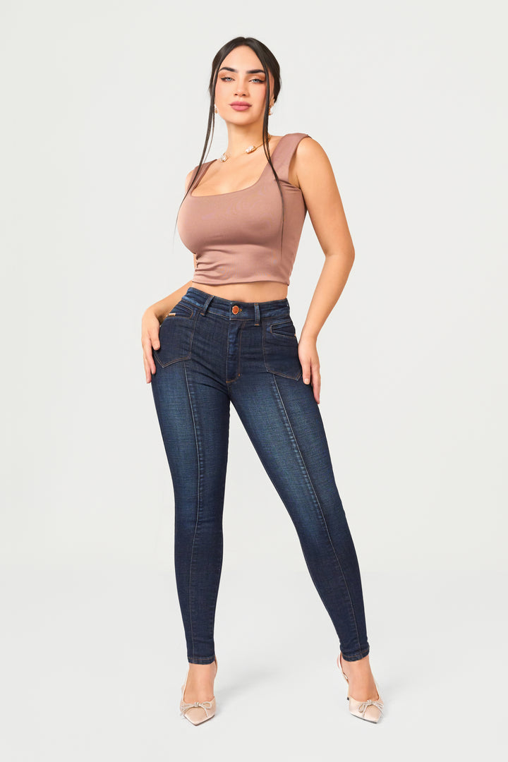NAVY BLUE SKINNY JEANS 7008