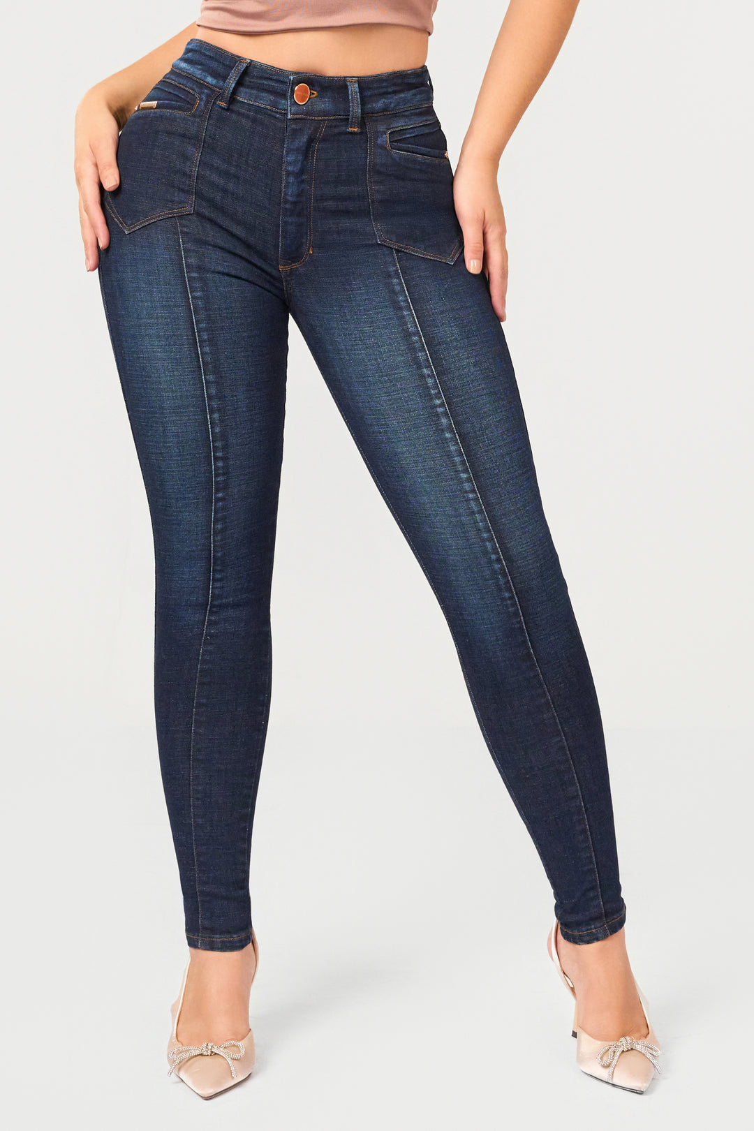 NAVY BLUE SKINNY JEANS 7008