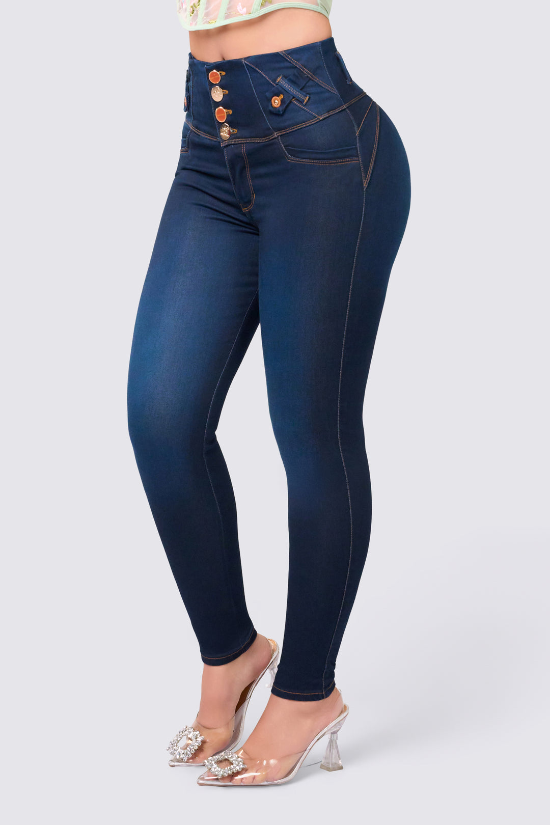 NAVY BLUE SKINNY JEANS 7048